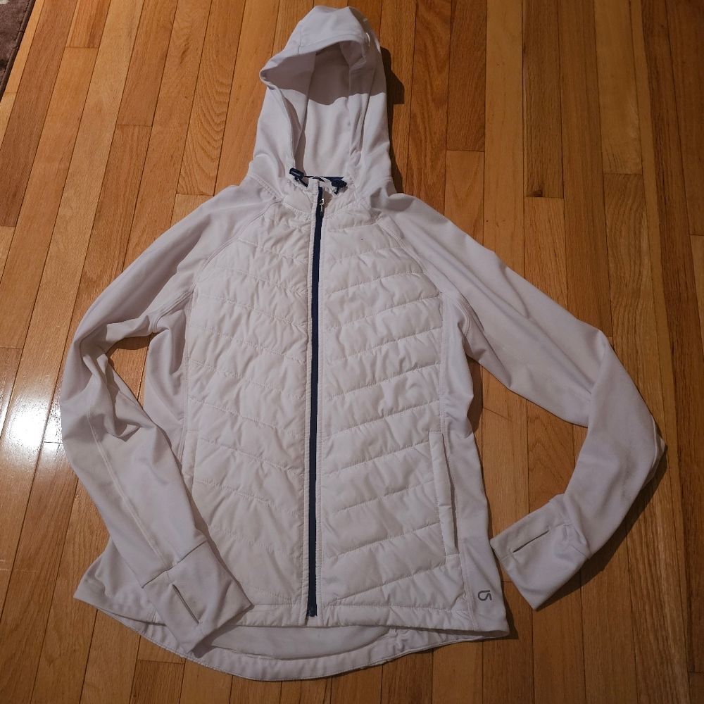 Gap Fit Hooded Jacket. Medium. White. Running Jacket EXCELLENT CONDITION!
